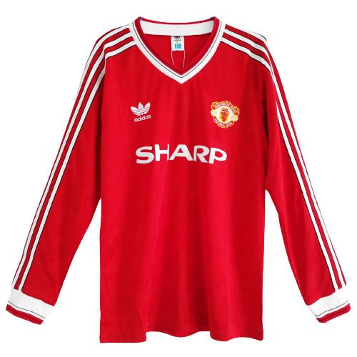 Heimtrikot Thailand Manchester United ML Retro 1986 Rote Günstige Fußballtrikots